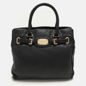 michael michael kors black leather large hamilton north south tote