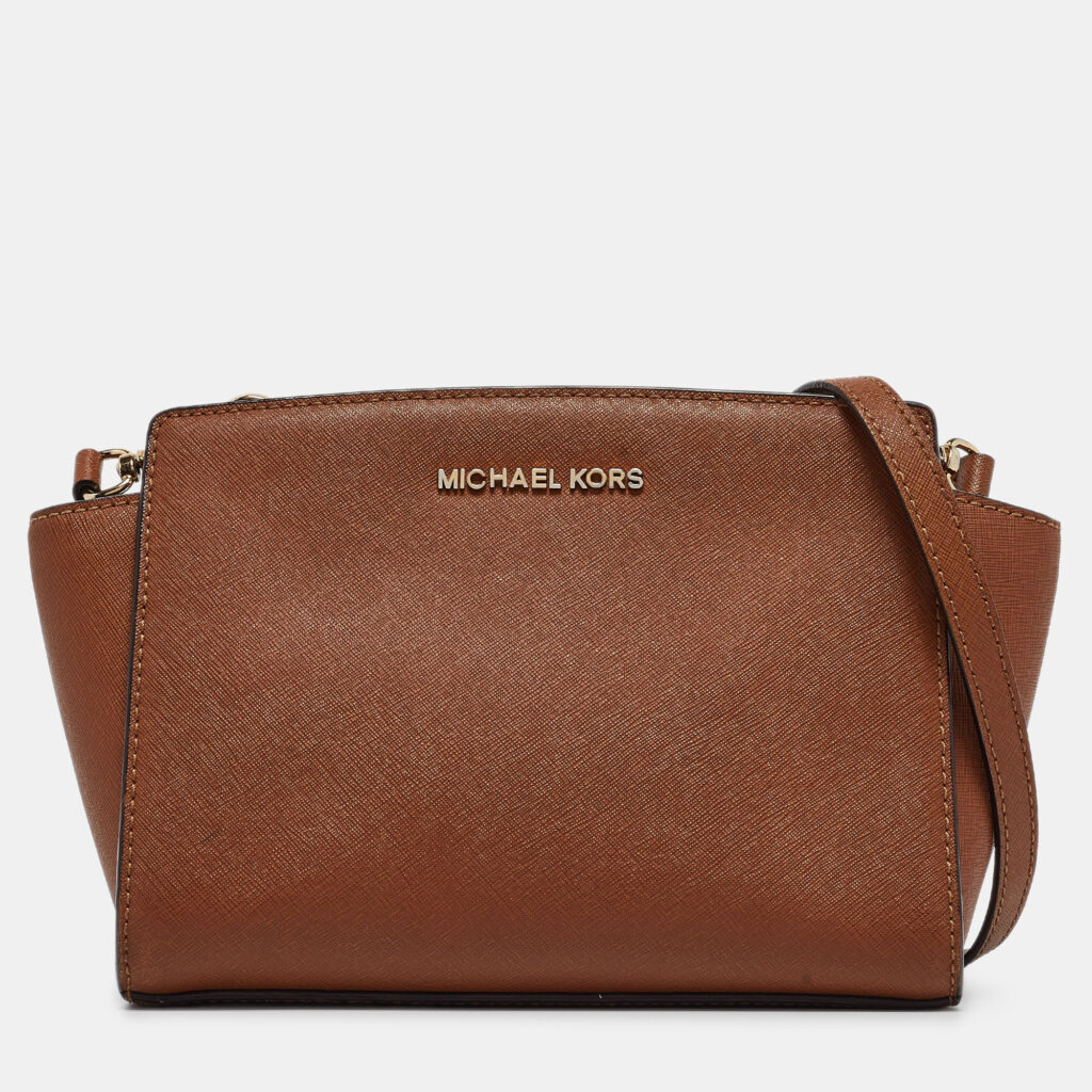 luxury-women-michael-michael-kors-used-handbags-p1011874-002.jpg MICHAEL Michael Kors Brown Leather Small Selma Crossbody Bag