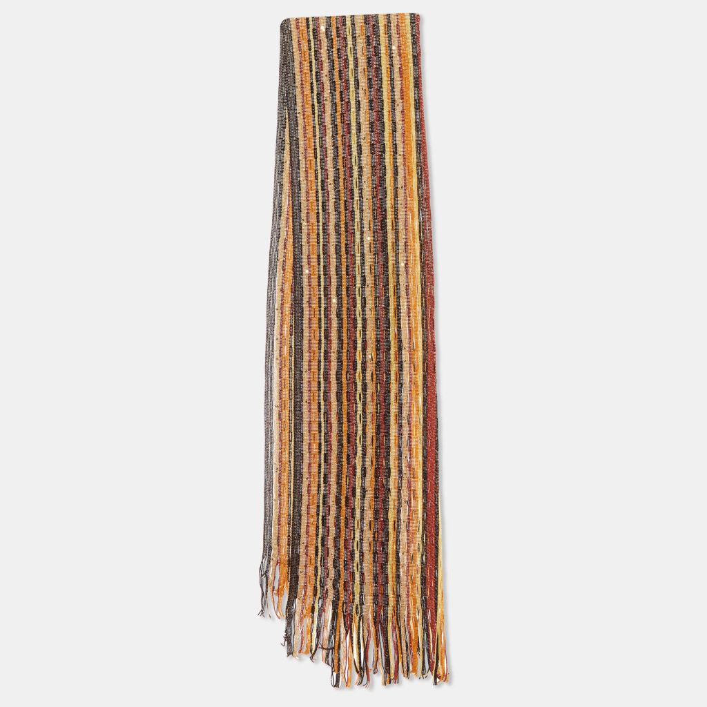 luxury-women-missoni-used-accessories-p1011740-004.jpg Missoni Brown Sequin Embellished Striped Wool Knit Stole