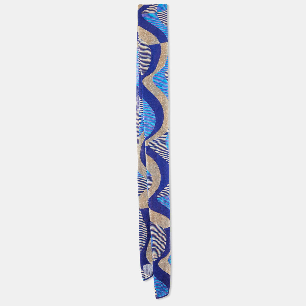 luxury-women-missoni-used-accessories-p1011821-005.jpg Missoni Blue Wavy Pattern Lurex Wool Stole