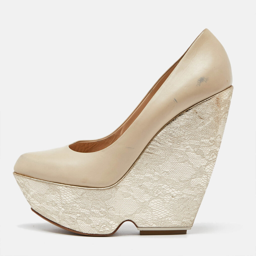 luxury-women-nicholaskirkwood-used-shoes-p1000789-009.jpg Nicholas Kirkwood Cream Leather Wedge Platform Pumps Size 39