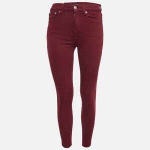 polo ralph lauren burgundy denim skinny jeans s waist 26"