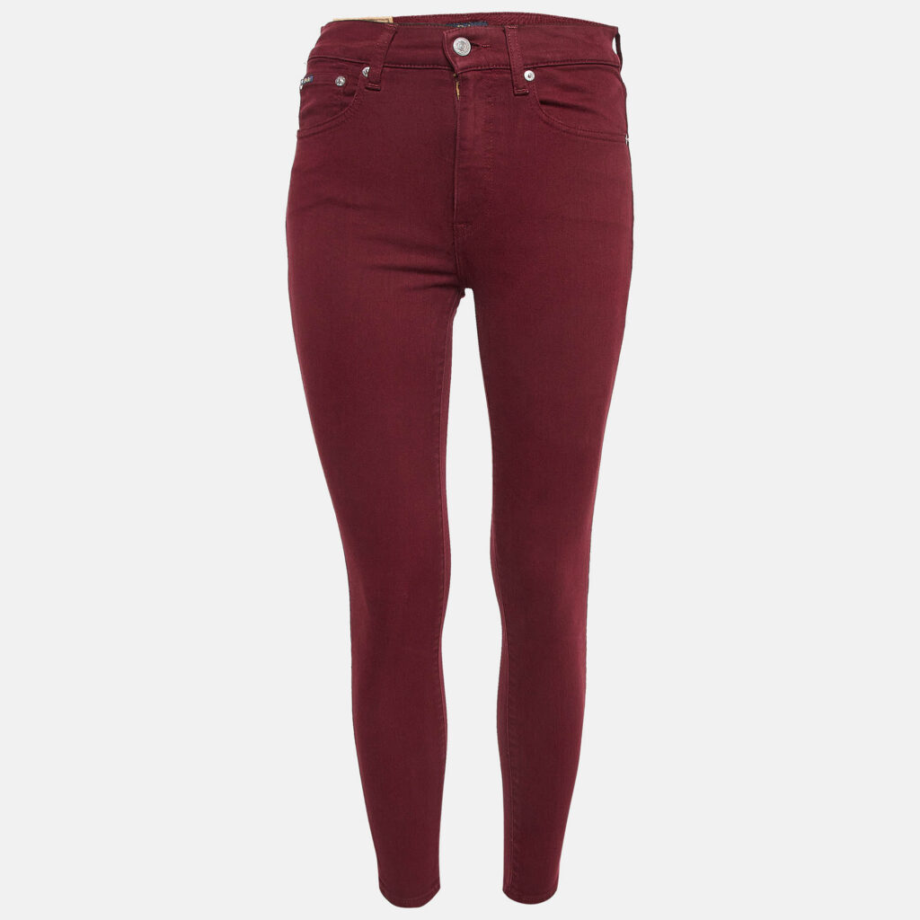 luxury-women-polo-ralph-lauren-used-clothes-p1010094-001.jpg Polo Ralph Lauren Burgundy Denim Skinny Jeans S Waist 26"