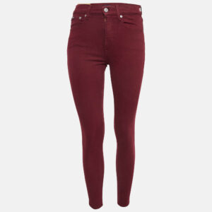 polo ralph lauren burgundy denim skinny jeans s waist 26"