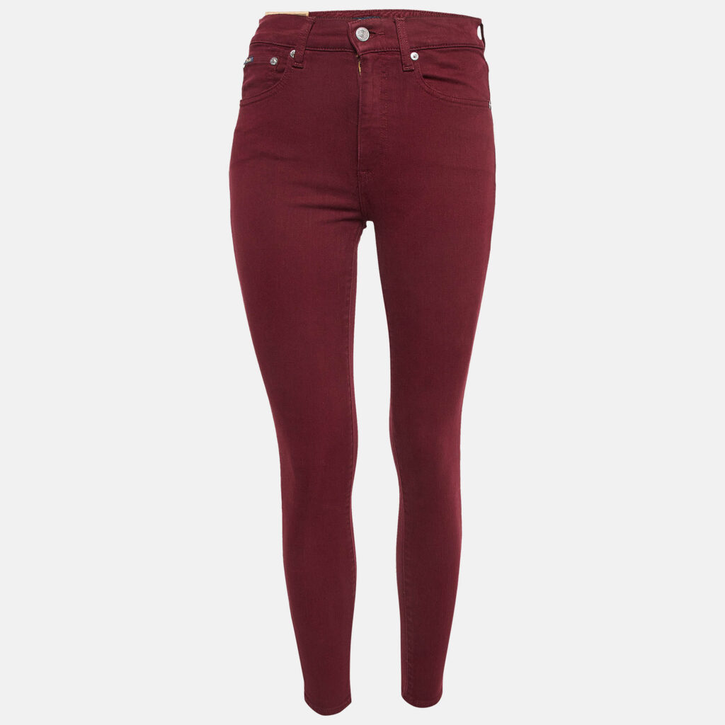 luxury-women-polo-ralph-lauren-used-clothes-p1010102-001.jpg Polo Ralph Lauren Burgundy Denim Skinny Jeans S Waist 26"