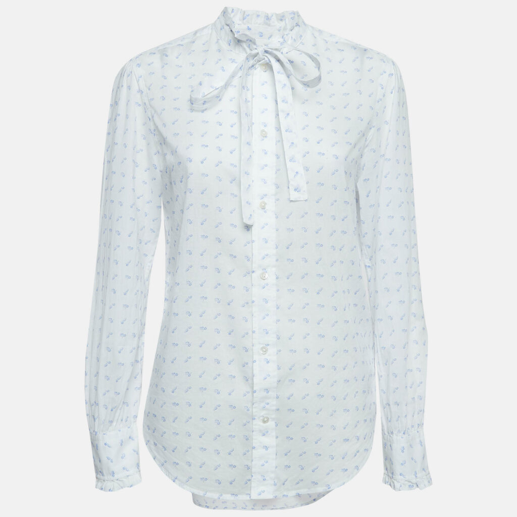 luxury-women-polo-ralph-lauren-used-clothes-p1019814-001.jpg Polo Ralph Lauren White Floral Print Cotton Shirt M
