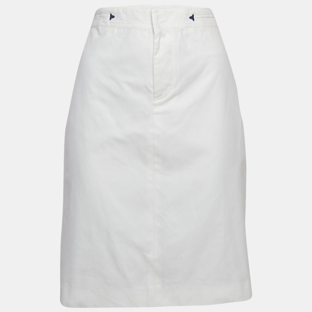 luxury-women-polo-ralph-lauren-used-clothes-p1079160-002.jpg Polo Ralph Lauren White Cotton Lace-Up Pencil Skirt L