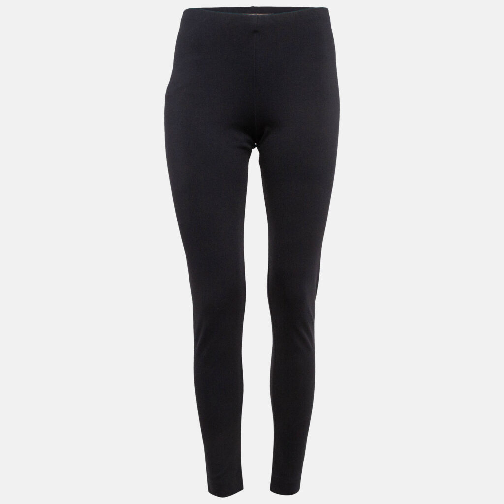luxury-women-roberto-cavalli-used-clothes-p1010644-001.jpg Roberto Cavalli Navy Blue Stretch Knit Leggings M