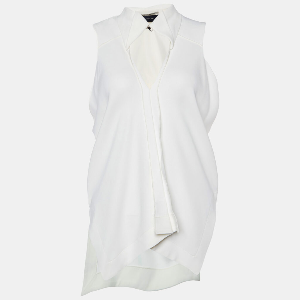 luxury-women-roland-mouret-new-clothes-p1004415-007.jpg Roland Mouret White Crepe Sleeveless V Neck Top S