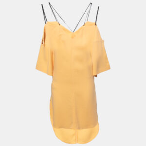 roland mouret orange peach tie up waist short dress m