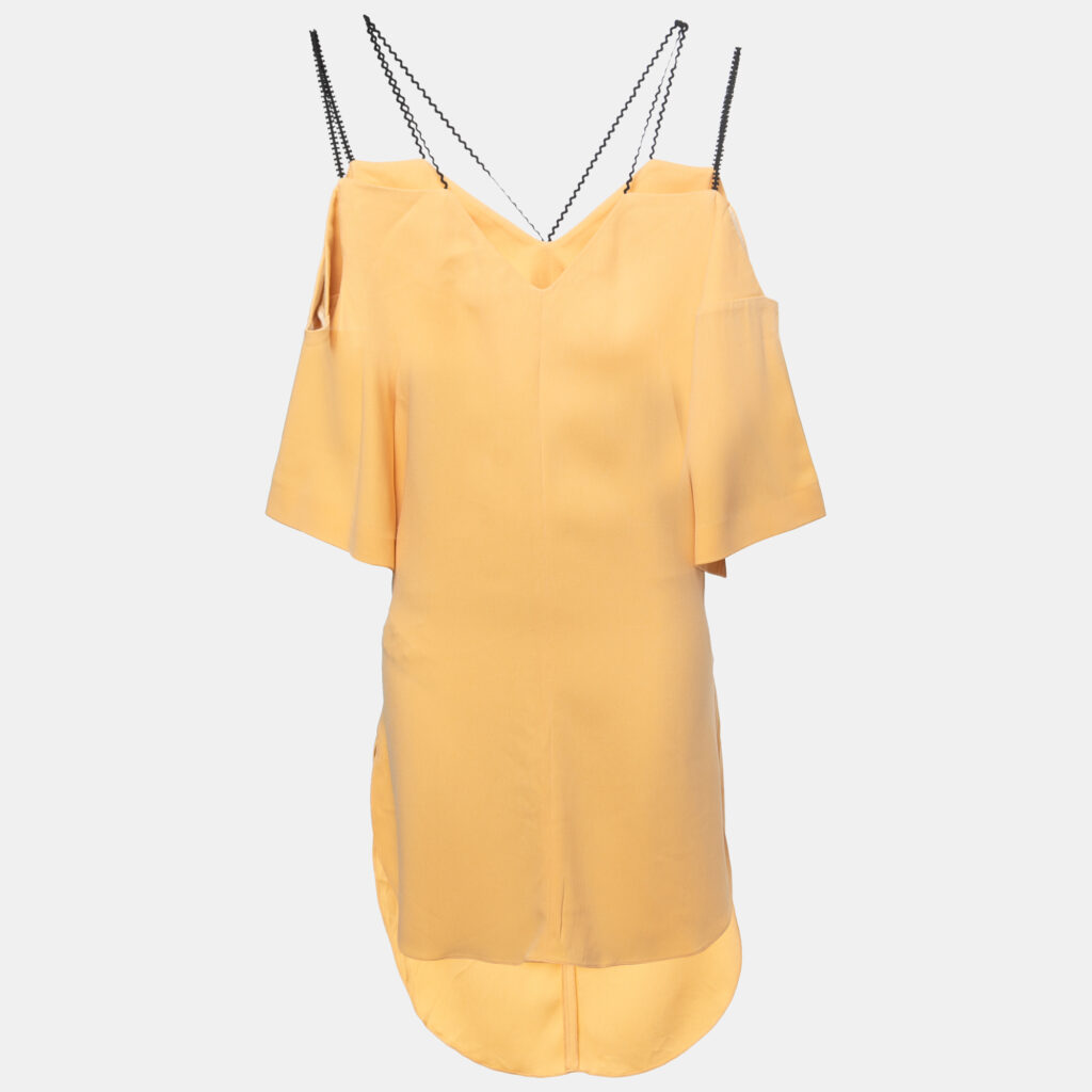 luxury-women-roland-mouret-used-clothes-p1002995-002.jpg Roland Mouret Orange Peach Tie Up Waist Short Dress M