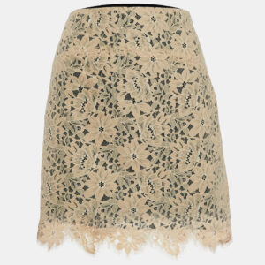sandro beige lace knee length skirt l