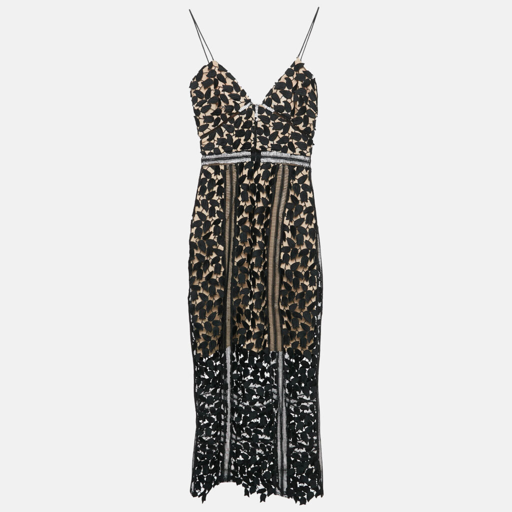 luxury-women-self-portrait-used-clothes-p1089178-007.jpg Self-Portrait Black Guipure Lace Sleeveless Midi Dress XS