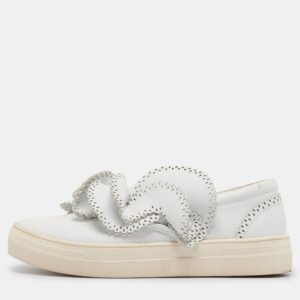 sophia webster white leather embellished slip on sneakers size 36