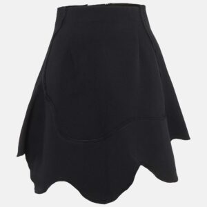 sportmax black crepe asymmetric mini skirt s