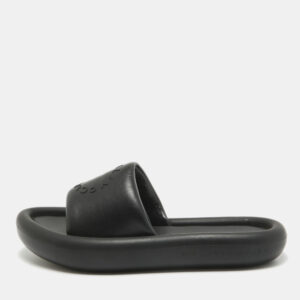 stella mccartney black faux leather slides size 38
