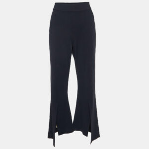 stella mccartney black jersey wide leg trousers l