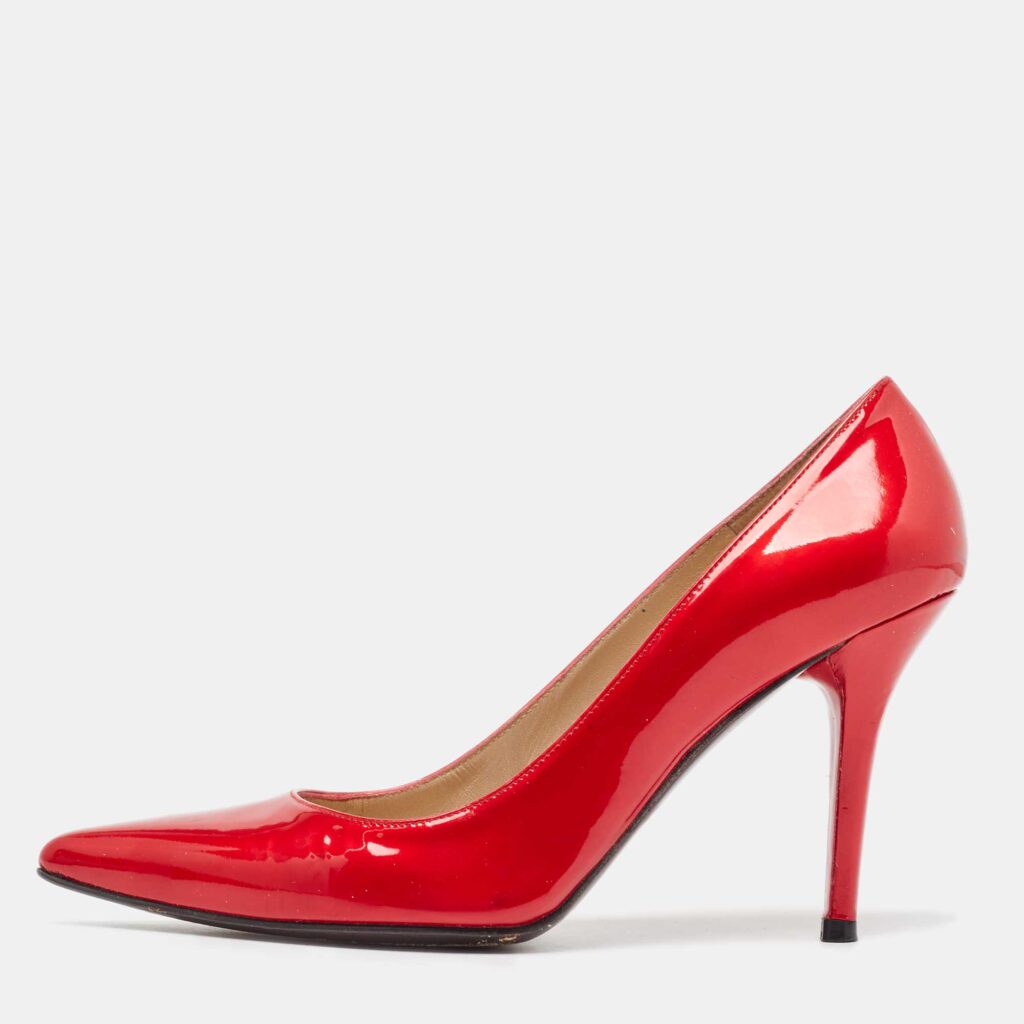 luxury-women-stuart-weitzman-used-shoes-p1000432-003.jpg Stuart Weitzman Red Patent Leather Stuart Pumps Size 39