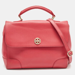 tory burch pink leather robinson top handle bag