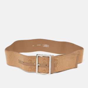 versace beige fabric and leather wide buckle 110cm