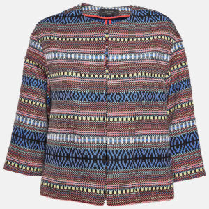 weekend max mara multicolor cotton blend cropped jacket s