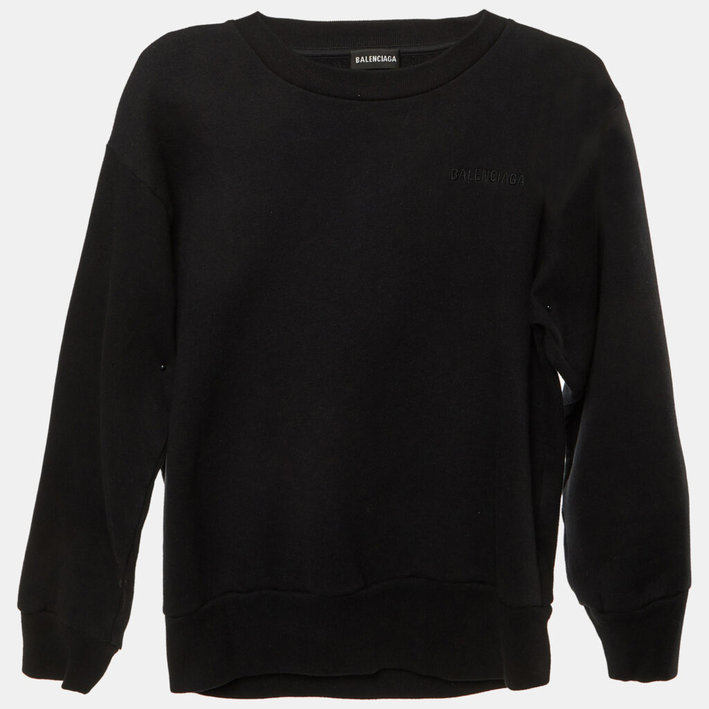 Balenciaga Kids Black Logo Print Cotton Sweatshirt Size 6 Yrs Balenciaga Kids Black Logo Print Cotton Sweatshirt Size 6 Yrs