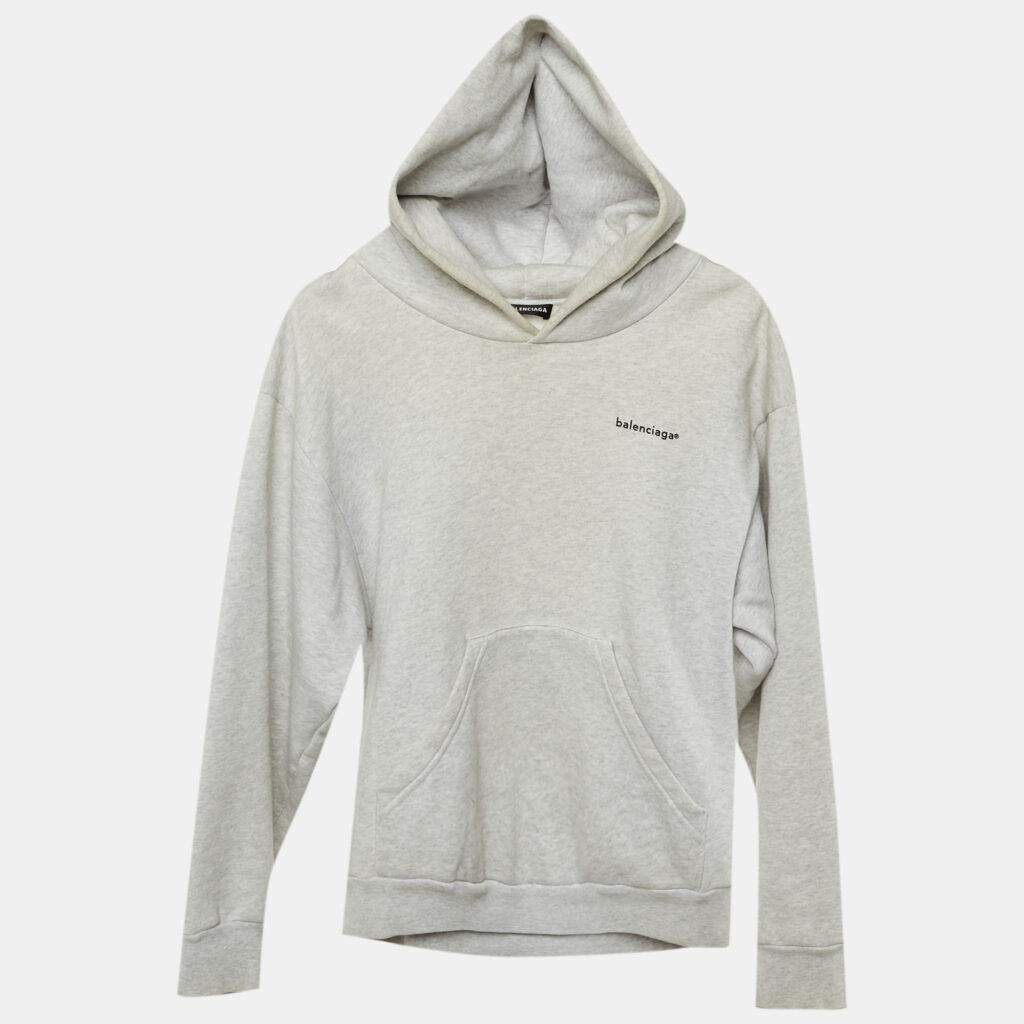 Balenciaga Kids Grey Cotton Hooded Sweatshirt Size 10 Yrs Balenciaga Kids Grey Cotton Hooded Sweatshirt Size 10 Yrs