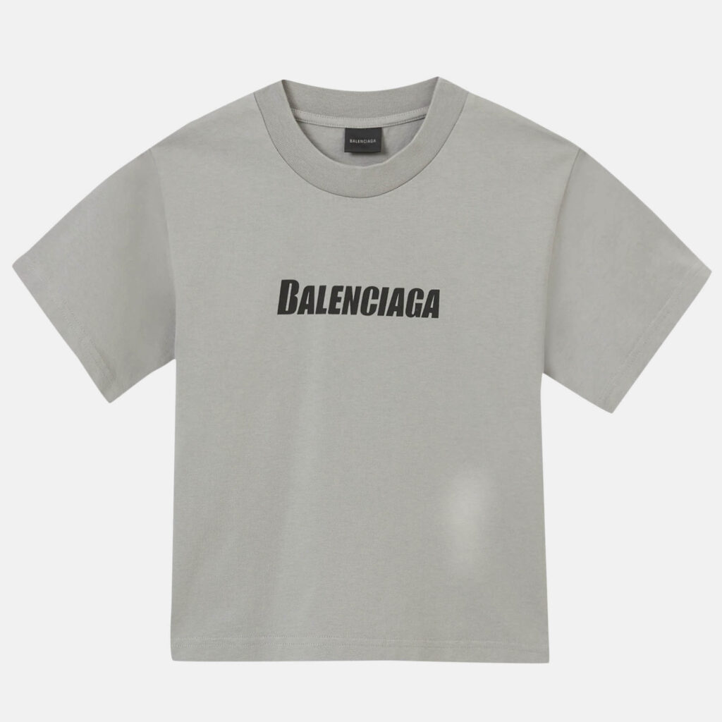 Balenciaga Kids Grey Logo Print Cotton T-Shirt 8Yrs Balenciaga Kids Grey Logo Print Cotton T-Shirt 8Yrs