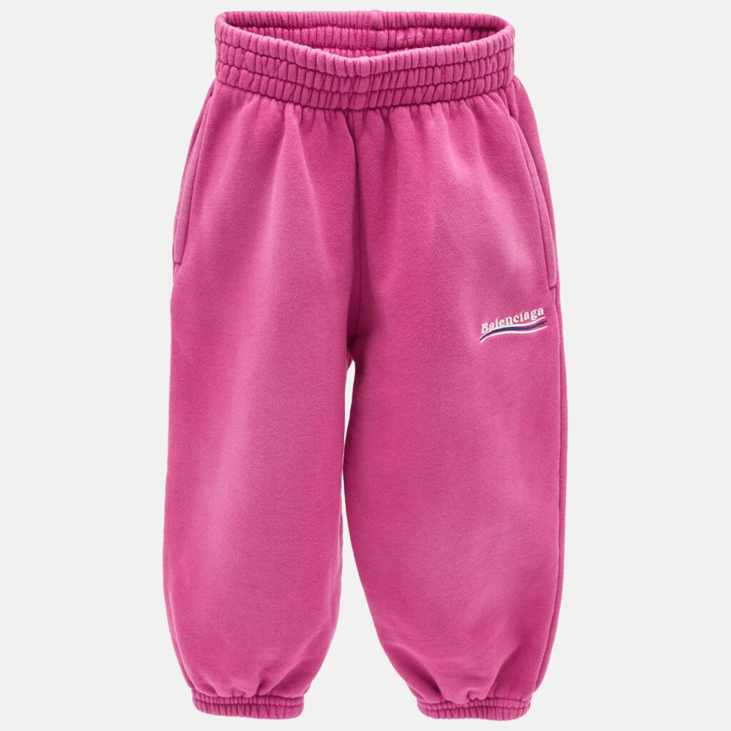 Balenciaga Fuchsia Pink Cotton Knit Political Campaign Joggers 2 Yrs Balenciaga Fuchsia Pink Cotton Knit Political Campaign Joggers 2 Yrs