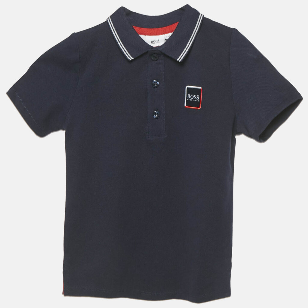 Boss By Hugo Boss Kids Navy Blue Cotton Pique Polo T-Shirt 3 Yrs Boss By Hugo Boss Kids Navy Blue Cotton Pique Polo T-Shirt 3 Yrs