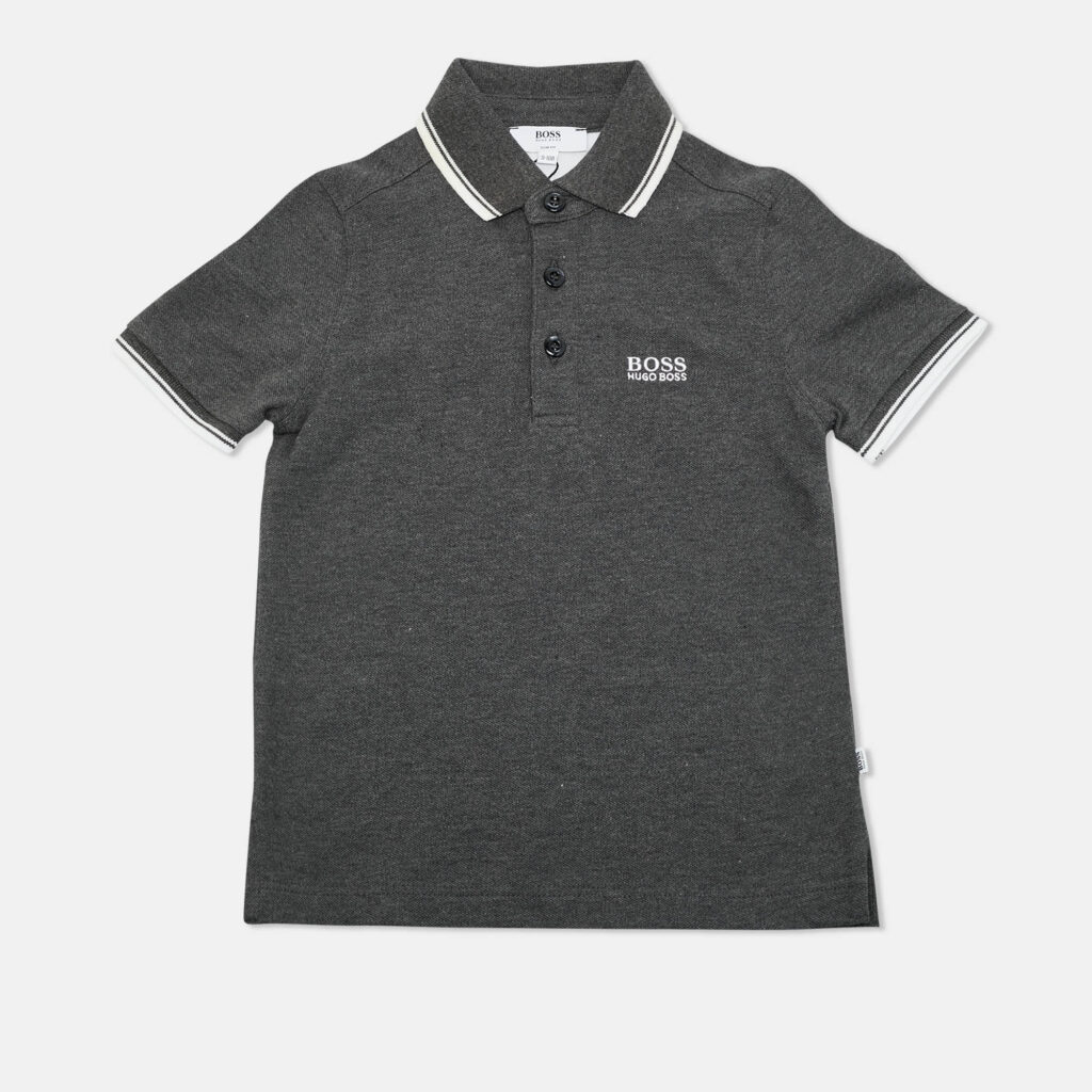 Boss By Hugo Boss Kids Grey Cotton Polo T-Shirt 5 Yrs Boss By Hugo Boss Kids Grey Cotton Polo T-Shirt 5 Yrs