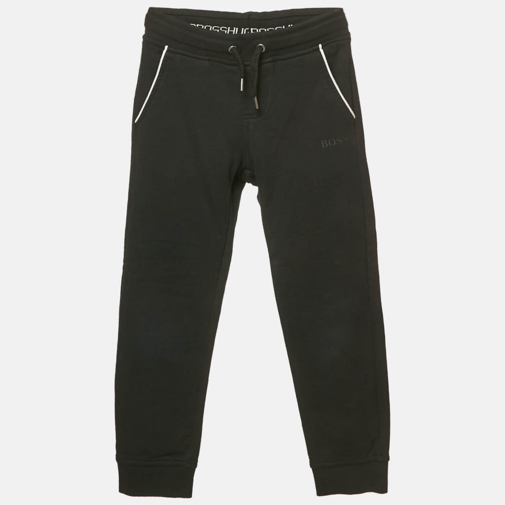 Boss by Hugo Boss Kids Black Cotton Knit Drawstring Joggers 6 Years Boss by Hugo Boss Kids Black Cotton Knit Drawstring Joggers 6 Years