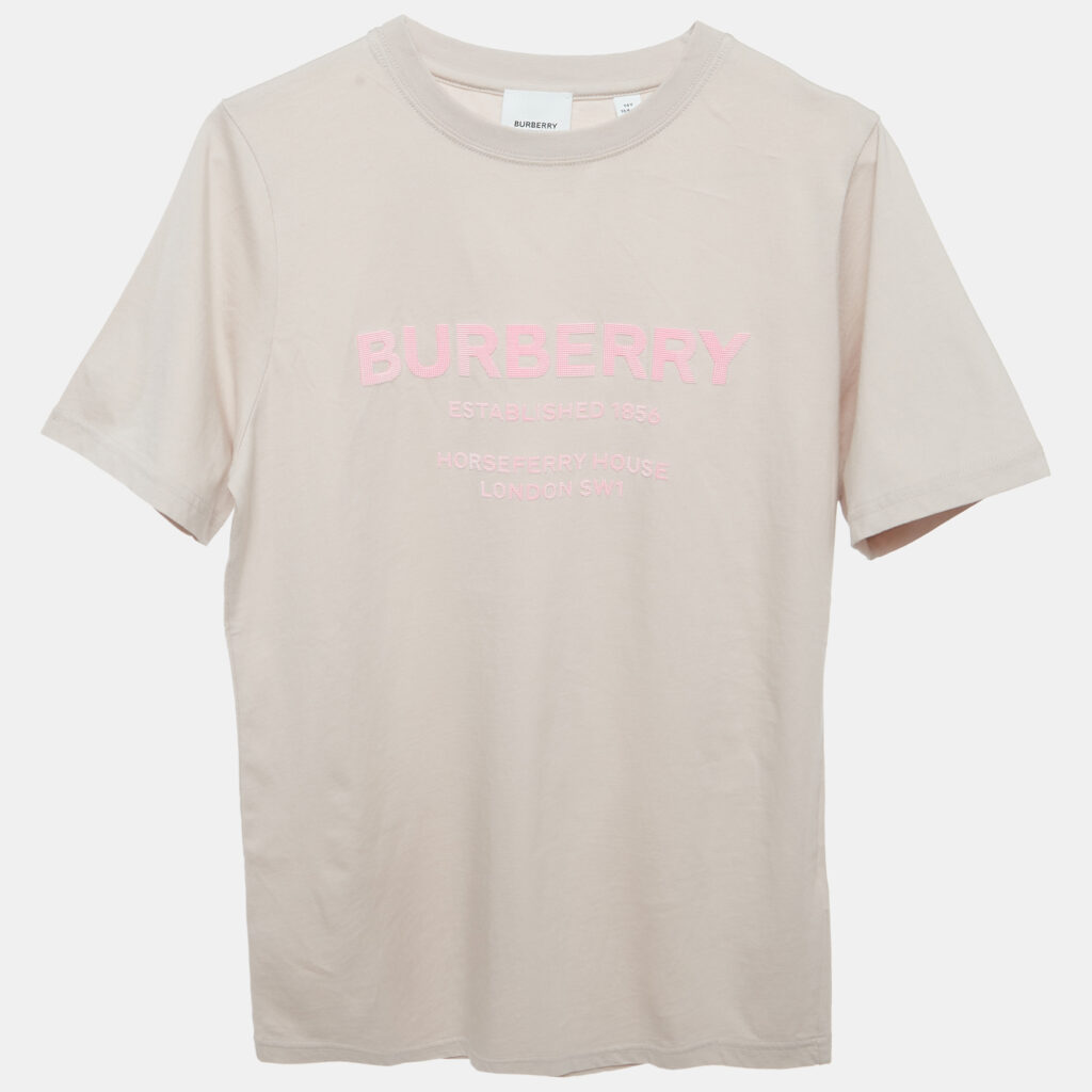 Burberry Children Dusty Rose Logo Applique Horseferry T-Shirt 14 Yrs Burberry Children Dusty Rose Logo Applique Horseferry T-Shirt 14 Yrs