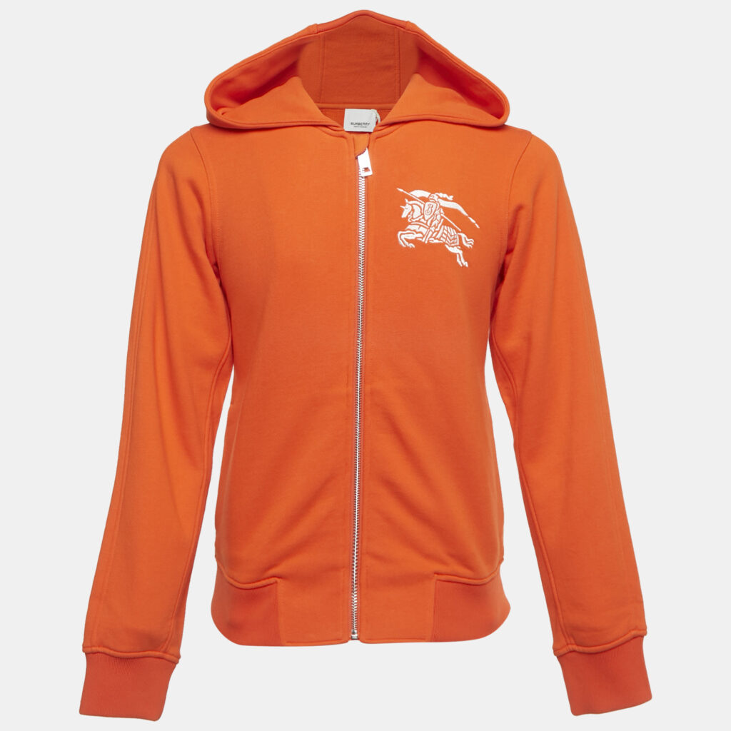 luxury-kids-burberry-new-boys-p1245094-006.jpg Burberry Orange Logo Embroidered Cotton Zip-Up Hoodie 12Yrs