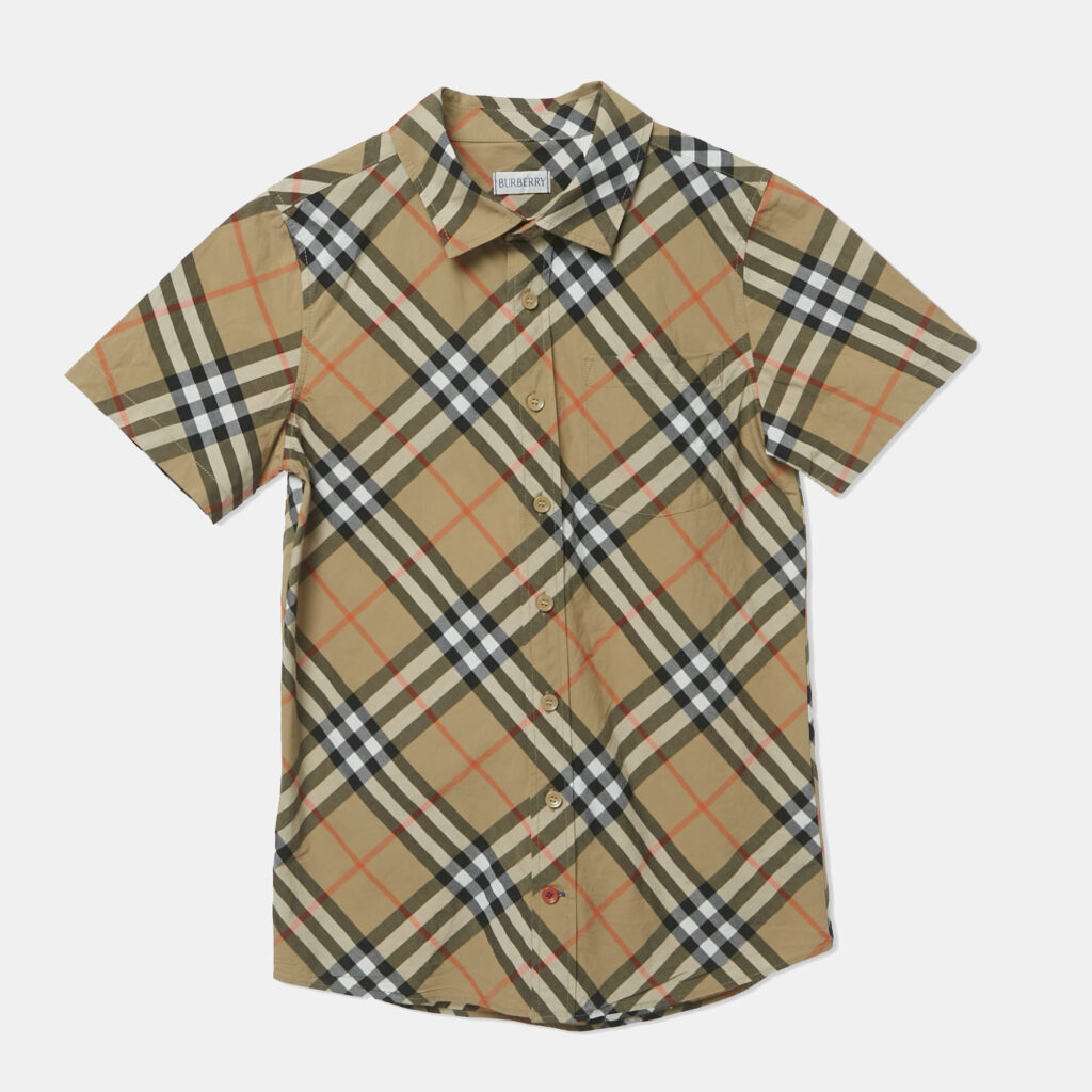 luxury-kids-burberry-new-boys-p1245359-001-1.jpg Burberry Kids Beige Nova Checks Cotton Short Sleeve Shirt 12Yrs