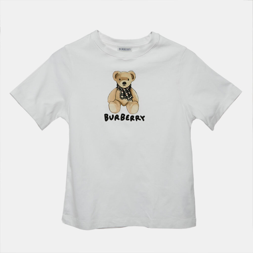 Burberry Kids White Teddy Print Jersey T-Shirt 8Yrs Burberry Kids White Teddy Print Jersey T-Shirt 8Yrs