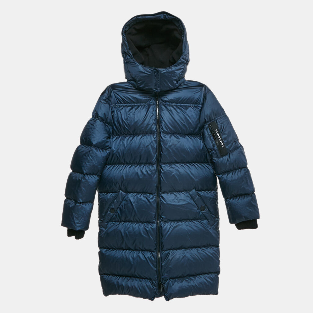 Burberry Children Navy Blue Synthetic Detachable Hood Quilted Briton Down Jacket 10 Yrs Burberry Children Navy Blue Synthetic Detachable Hood Quilted Briton Down Jacket 10 Yrs