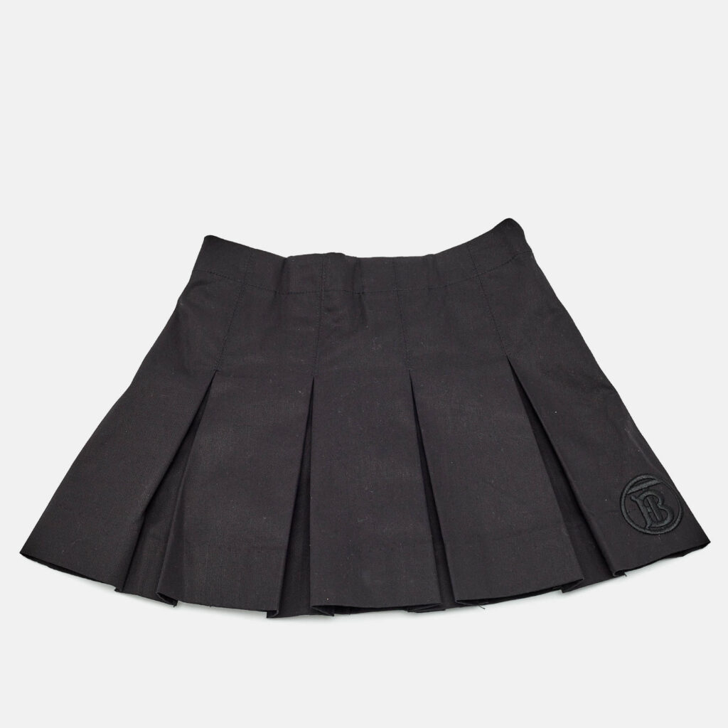 Burberry Kids Black Cotton Pleated Mini Skirt 4 Yrs