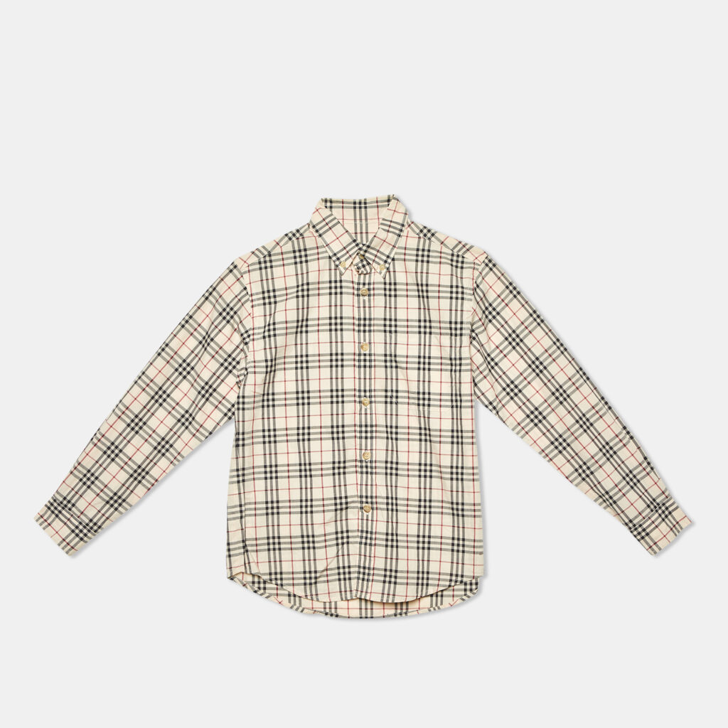 Burberry Kids Beige Tartan Checks Cotton Button Front Shirt 10 Yrs Burberry Kids Beige Tartan Checks Cotton Button Front Shirt 10 Yrs