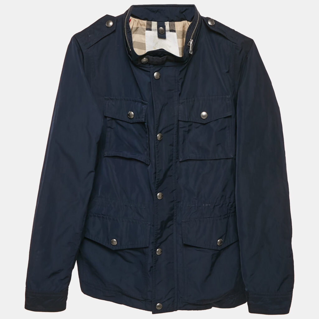 Burberry Kids Navy Blue Synthetic Zip-Up Jacket 14 Yrs Burberry Kids Navy Blue Synthetic Zip-Up Jacket 14 Yrs