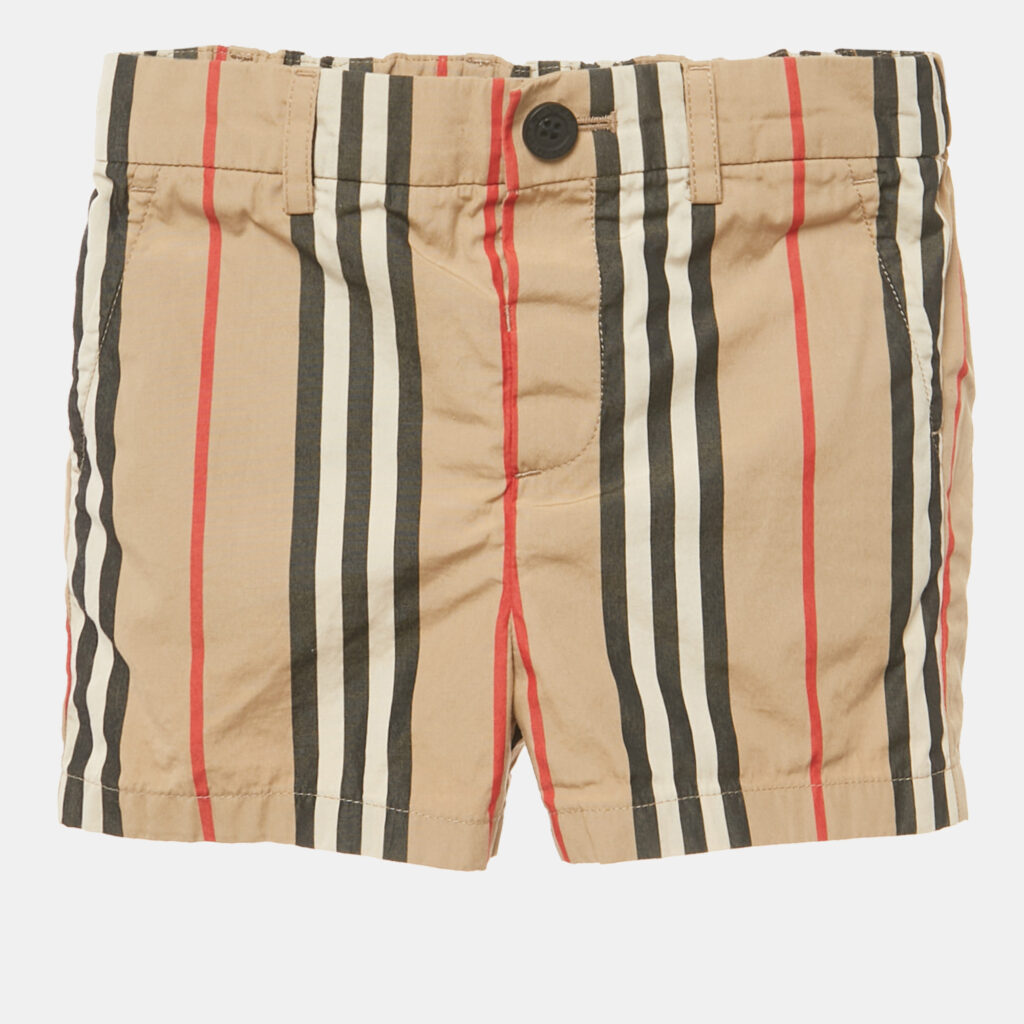 Burberry Kids Brown Striped Cotton Talbot Hoody Shorts 18M Burberry Kids Brown Striped Cotton Talbot Hoody Shorts 18M