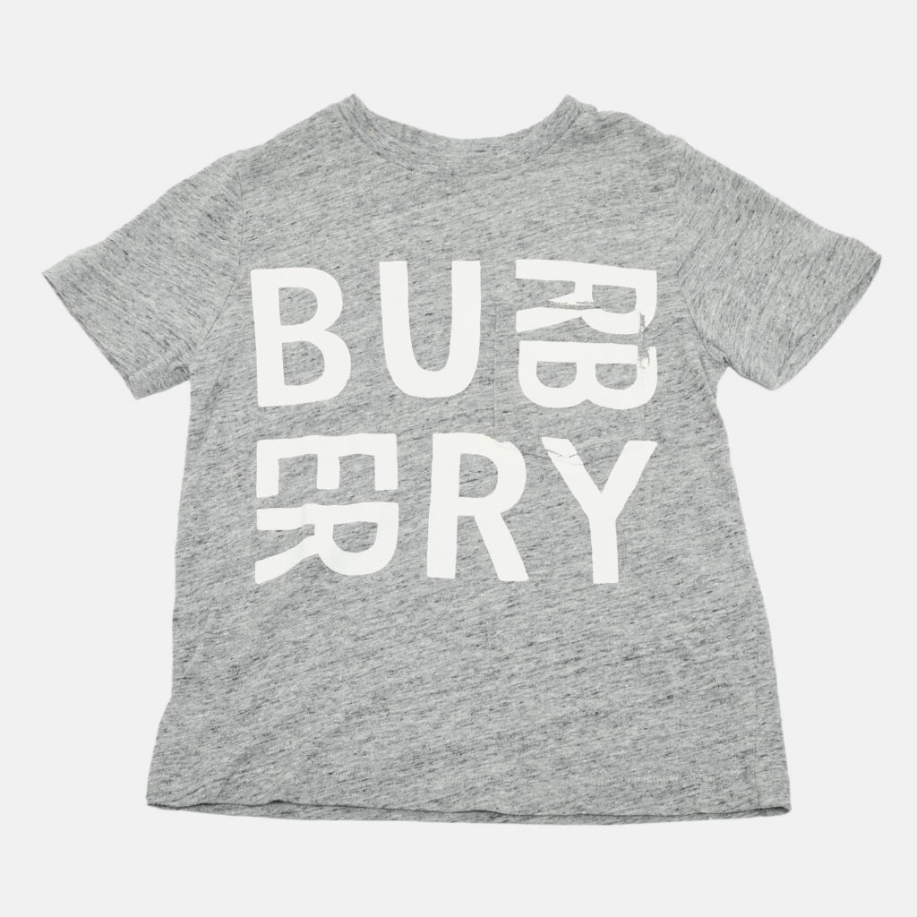Burberry Children Grey Logo Print Jersey T-Shirt 6 Yrs Burberry Children Grey Logo Print Jersey T-Shirt 6 Yrs