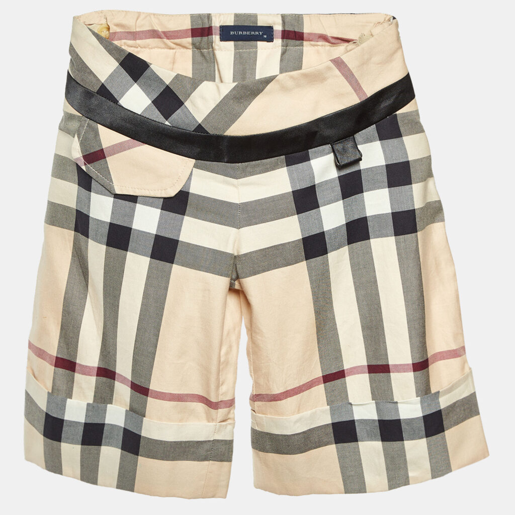 Burberry Kids Beige Vintage Check Cotton Short 10 Yrs Burberry Kids Beige Vintage Check Cotton Short 10 Yrs
