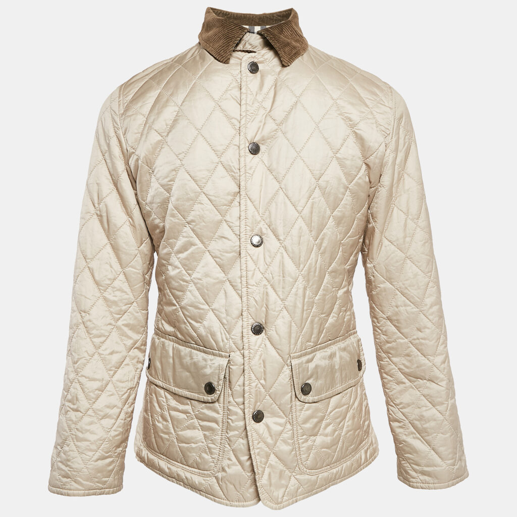 Burberry Kids Beige Nylon Button Front Quilted Jacket 12 Yrs Burberry Kids Beige Nylon Button Front Quilted Jacket 12 Yrs