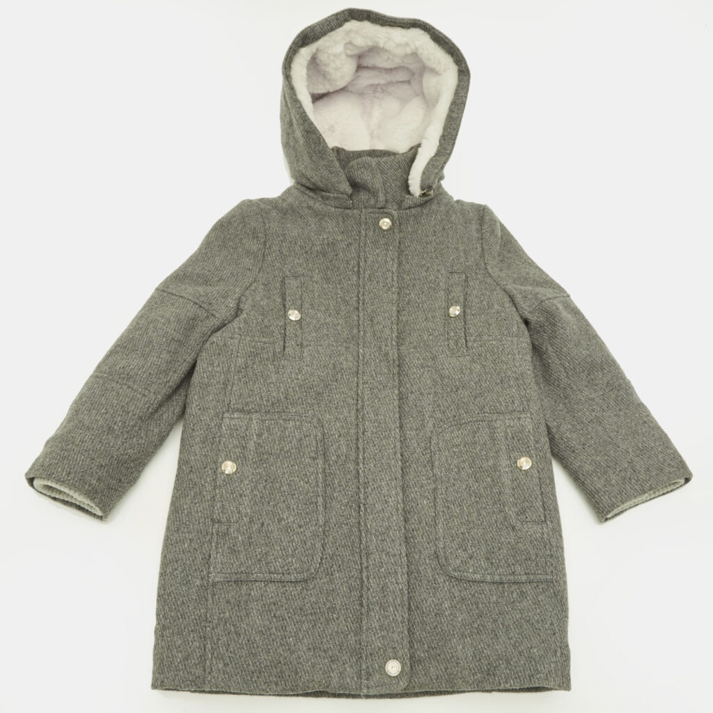 Chloé Kids Grey Wool Hooded Coat 6 Yrs Chloé Kids Grey Wool Hooded Coat 6 Yrs