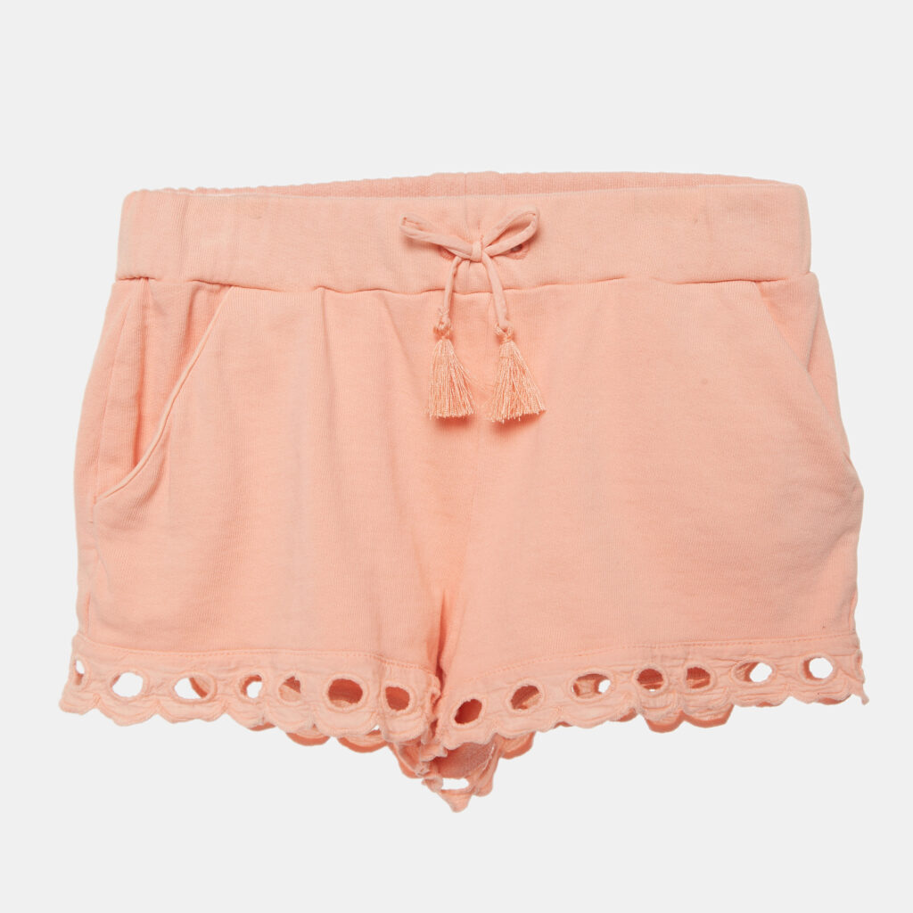 Chloe Kids Orange Lace Inserts Cotton Shorts 6Yrs Chloe Kids Orange Lace Inserts Cotton Shorts 6Yrs