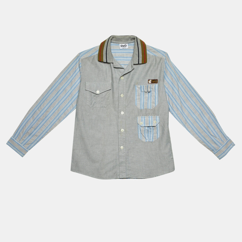 D&G Junior Grey/Blue Cotton Button Front Shirt 10 Yrs D&G Junior Grey/Blue Cotton Button Front Shirt 10 Yrs