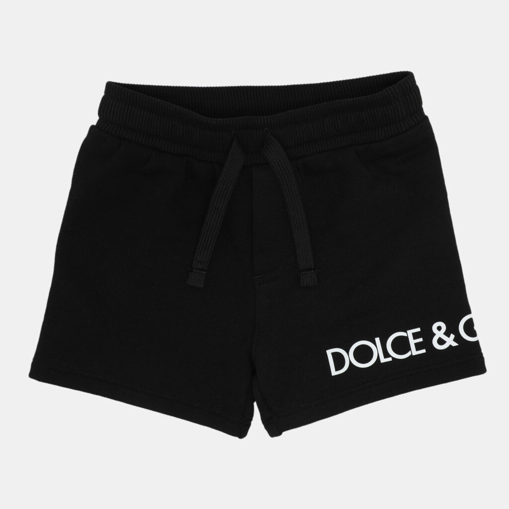 Dolce & Gabbana Black Knit Logo Print Shorts 6-9 Month