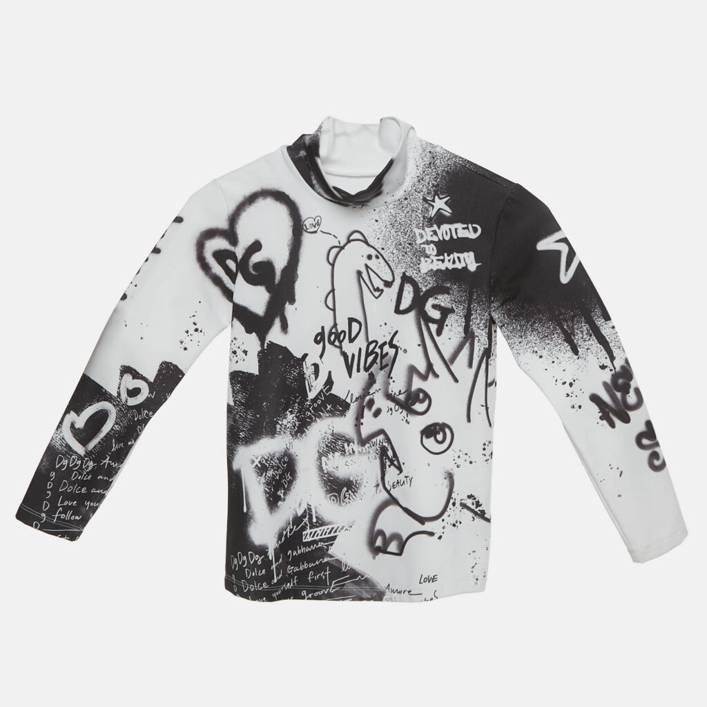 Dolce & Gabbana Kids White Printed Jersey High Neck T-shirt 6 Yrs Dolce & Gabbana Kids White Printed Jersey High Neck T-shirt 6 Yrs