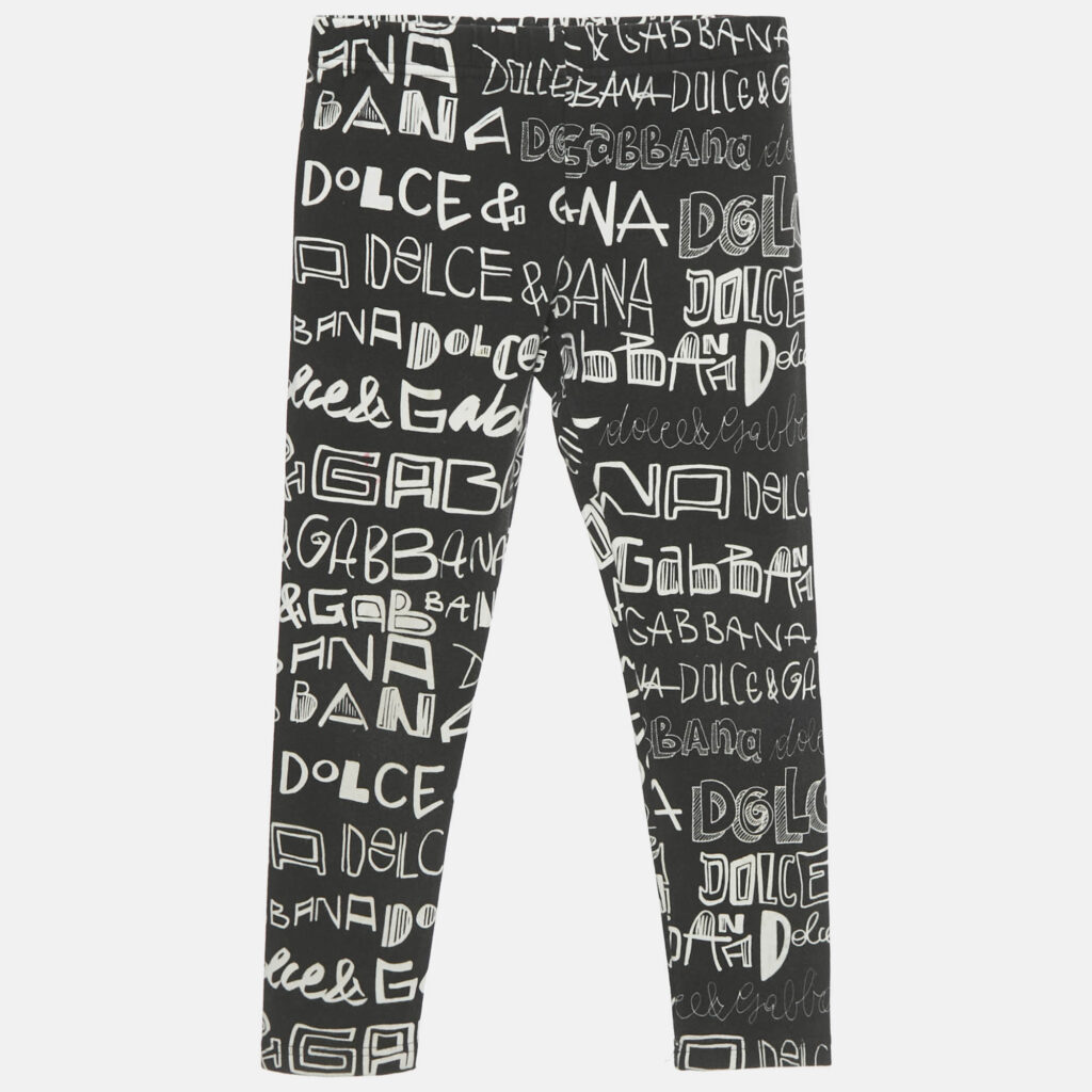 Dolce & Gabbana Kids Black Printed Jersey Leggings 6Yrs Dolce & Gabbana Kids Black Printed Jersey Leggings 6Yrs